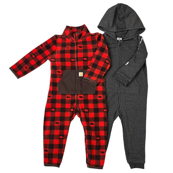 Carhartt Other - Carhartt Baby 18M Romper Lot Buffalo Plaid + Gray